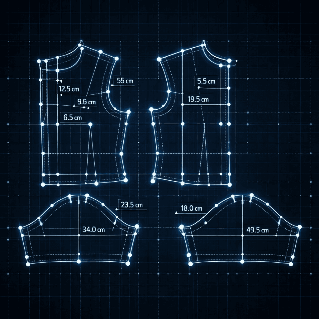Extract the blueprint. — stage 2 of the garment creation process